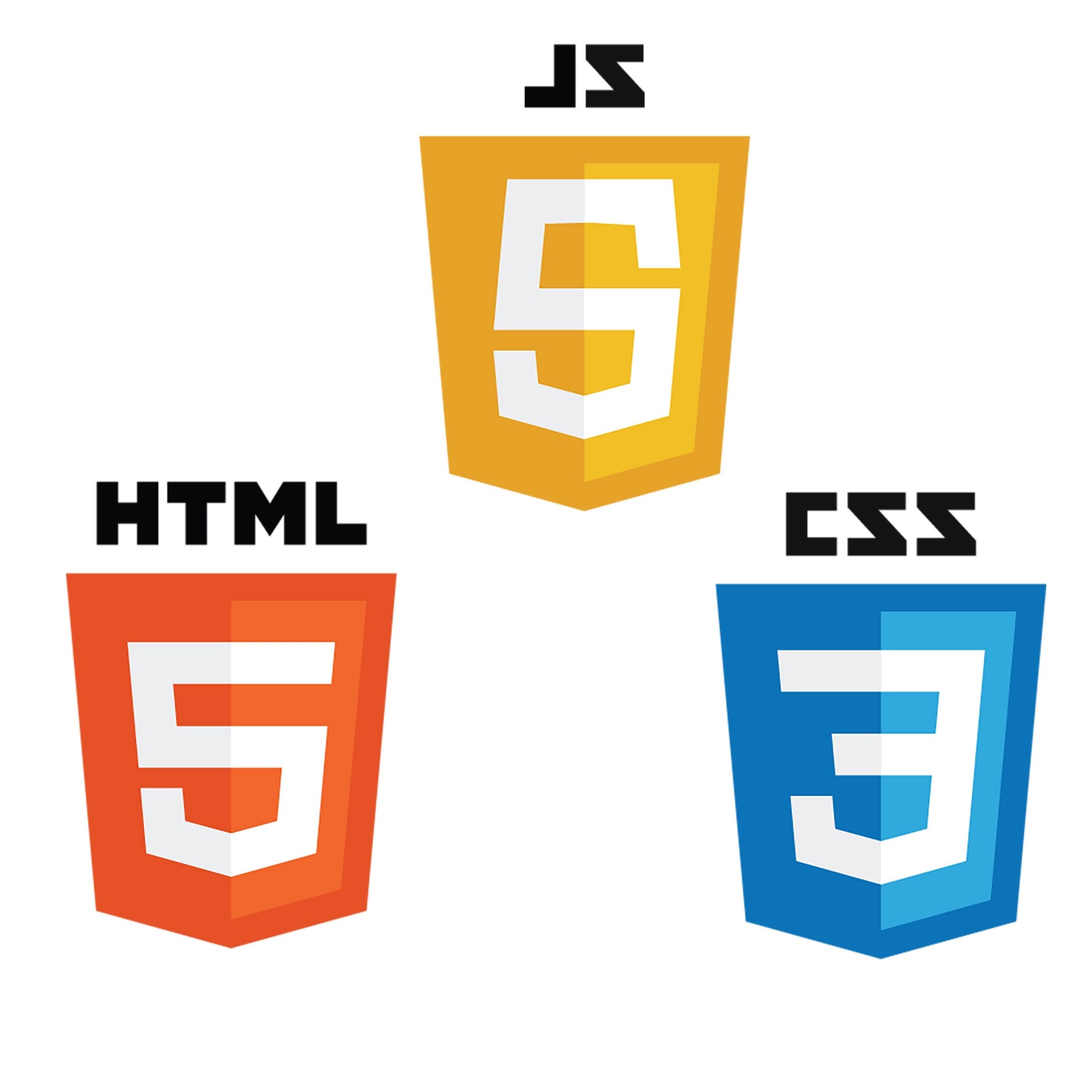 HTML, CSS and JavaScript logos