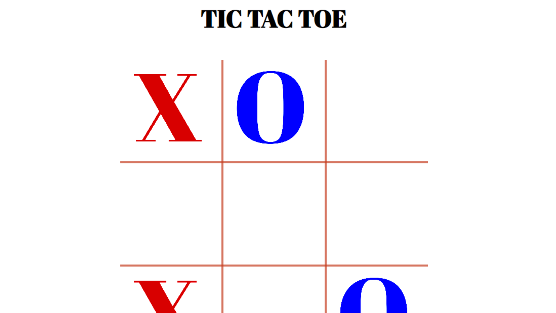 Tic Tac Toe Game